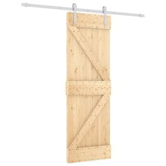 vidaXL Stumdomos durys su įrangos rinkiniu, 70x210cm, pušies masyvas цена и информация | Межкомнатные двери | pigu.lt