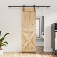 Stumdomos durys su įrangos rinkiniu, 70x210cm, pušies masyvas цена и информация | Двери со стеклом LIRA, дуб сицилия, ЭКО шпон | pigu.lt