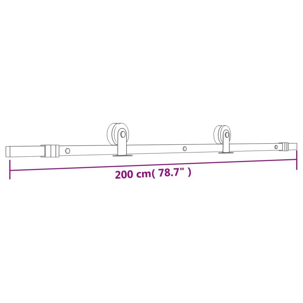 Stumdomos durys su įrangos rinkiniu, 70x210cm, pušies masyvas kaina ir informacija | Vidaus durys | pigu.lt