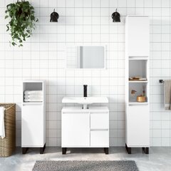 3-ių dalių vonios baldų komplektas vidaXL, baltas kaina ir informacija | Vonios komplektai | pigu.lt