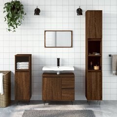 3-ių dalių vonios baldų komplektas vidaXL, rudas цена и информация | Комплекты в ванную | pigu.lt