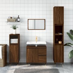 3-ių dalių vonios baldų komplektas vidaXL, rudas kaina ir informacija | Vonios komplektai | pigu.lt