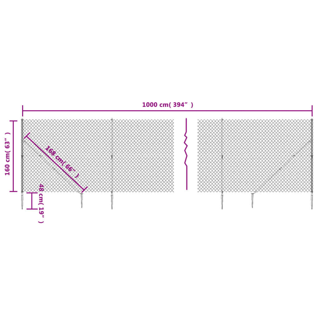 Tinklinė tvora vidaXL 1,6x10m kaina ir informacija | Tvoros ir jų priedai | pigu.lt