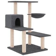 Draskyklė katėms su stovais iš sizalio vidaXL, tamsiai pilka, 82,5cm цена и информация | Когтеточки | pigu.lt