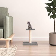 Draskymo stovas katėms su platforma vidaXL, šviesiai pilkas, 38cm цена и информация | Когтеточки | pigu.lt