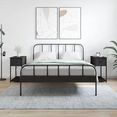 Naktinės spintelės vidaXL, 2 vnt., 30x60x60 cm, juodos kaina ir informacija | Spintelės prie lovos | pigu.lt