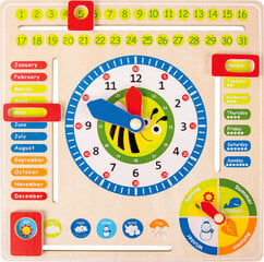 Medinis laikrodis - kalendorius Small Foot цена и информация | Развивающие игрушки | pigu.lt