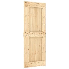 vidaXL Stumdomos durys su įrangos rinkiniu, 80x210cm, pušies masyvas цена и информация | Двери со стеклом LIRA, дуб сицилия, ЭКО шпон | pigu.lt