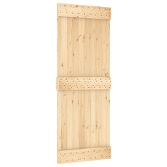 VidaXL stumdomos durys su įrangos rinkiniu, 80x210cm, pušies masyvas цена и информация | Двери со стеклом LIRA, дуб сицилия, ЭКО шпон | pigu.lt