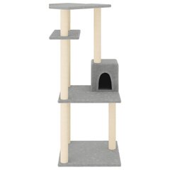 Draskyklė katėms su stovais iš sizalio vidaXL, šviesiai pilka, 123cm цена и информация | Когтеточки | pigu.lt