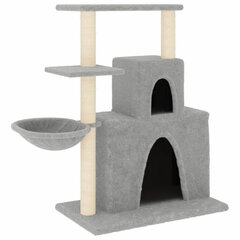 Draskyklė katėms su stovais iš sizalio vidaXL, šviesiai pilka, 83cm цена и информация | Когтеточки | pigu.lt