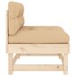 2-ių dalių vidurinių sofos dalių su pagalvėlėmis komplektas vidaXL, rudas kaina ir informacija | Lauko kėdės, foteliai, pufai | pigu.lt