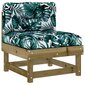 Vidurinė sofos dalis vidaXL, ruda/žalia kaina ir informacija | Lauko kėdės, foteliai, pufai | pigu.lt