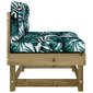 2-ių dalių vidurinių sofos dalių komplektas vidaXL, žalias/baltas kaina ir informacija | Lauko kėdės, foteliai, pufai | pigu.lt