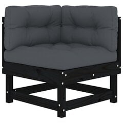 Lauko sofos dalis vidaXL, juoda цена и информация | Садовые стулья, кресла, пуфы | pigu.lt