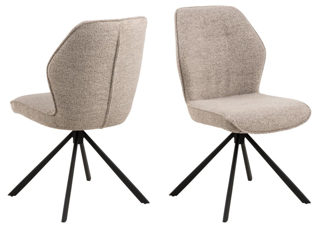 2-jų kėdžių komplektas Actona Aura, smėlio kaina ir informacija | Virtuvės ir valgomojo kėdės | pigu.lt