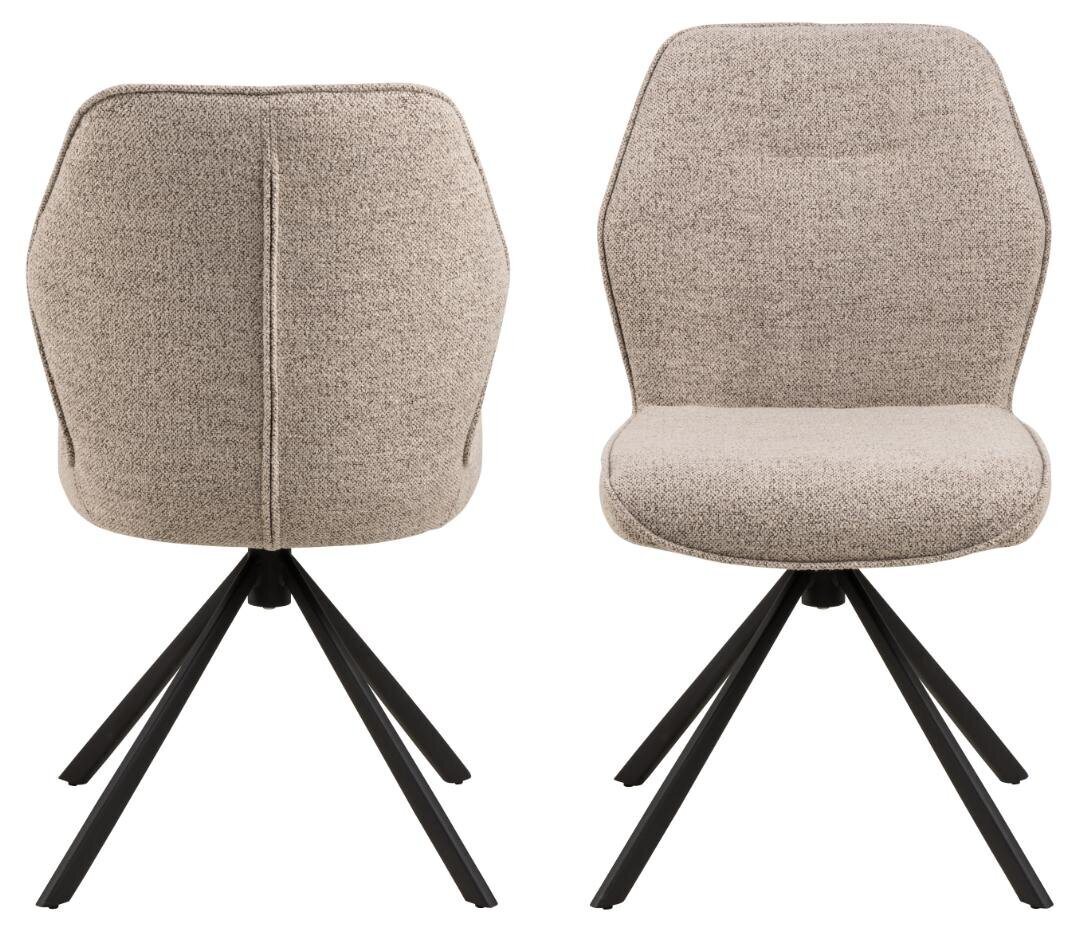 2-jų kėdžių komplektas Actona Aura, smėlio kaina ir informacija | Virtuvės ir valgomojo kėdės | pigu.lt