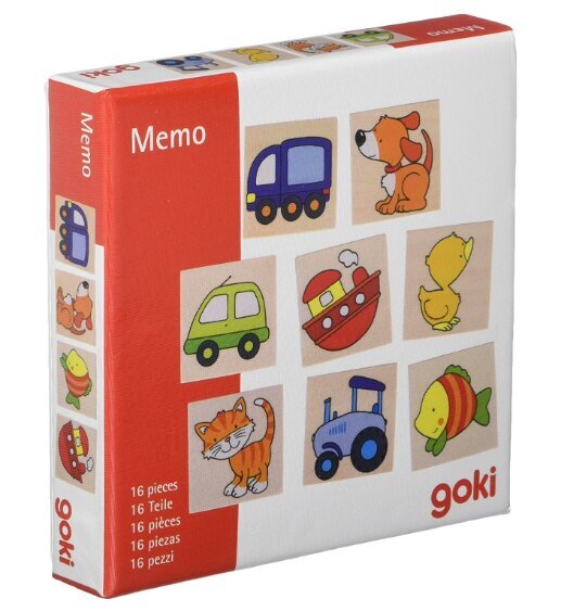 Memo žaidimas Goki, 16 kortelių kaina ir informacija | Stalo žaidimai, galvosūkiai | pigu.lt