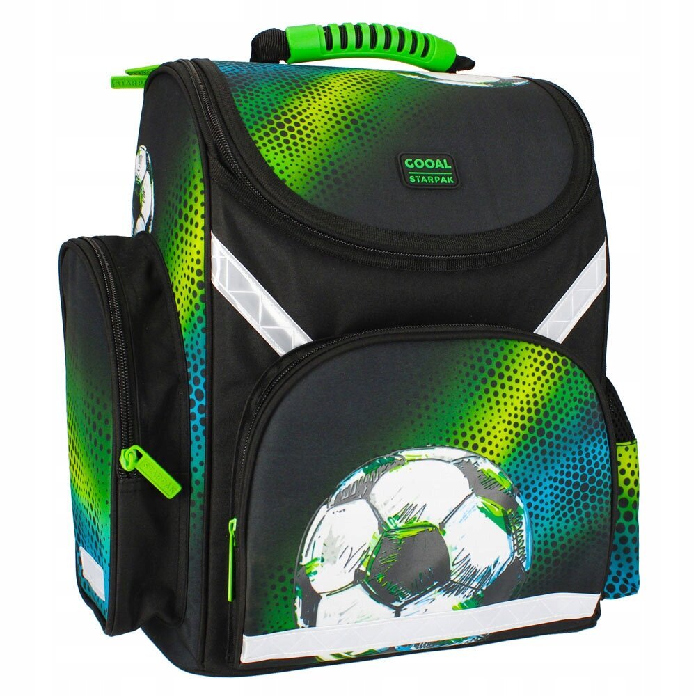 Mokyklinė kuprinė Starpak Football Green 485871, 37x34x20 cm kaina ir informacija | Kuprinės mokyklai, sportiniai maišeliai | pigu.lt