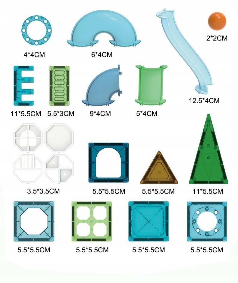 Magnetinis konstruktorius Magnetic, 100 vnt. kaina ir informacija | Konstruktoriai ir kaladėlės | pigu.lt