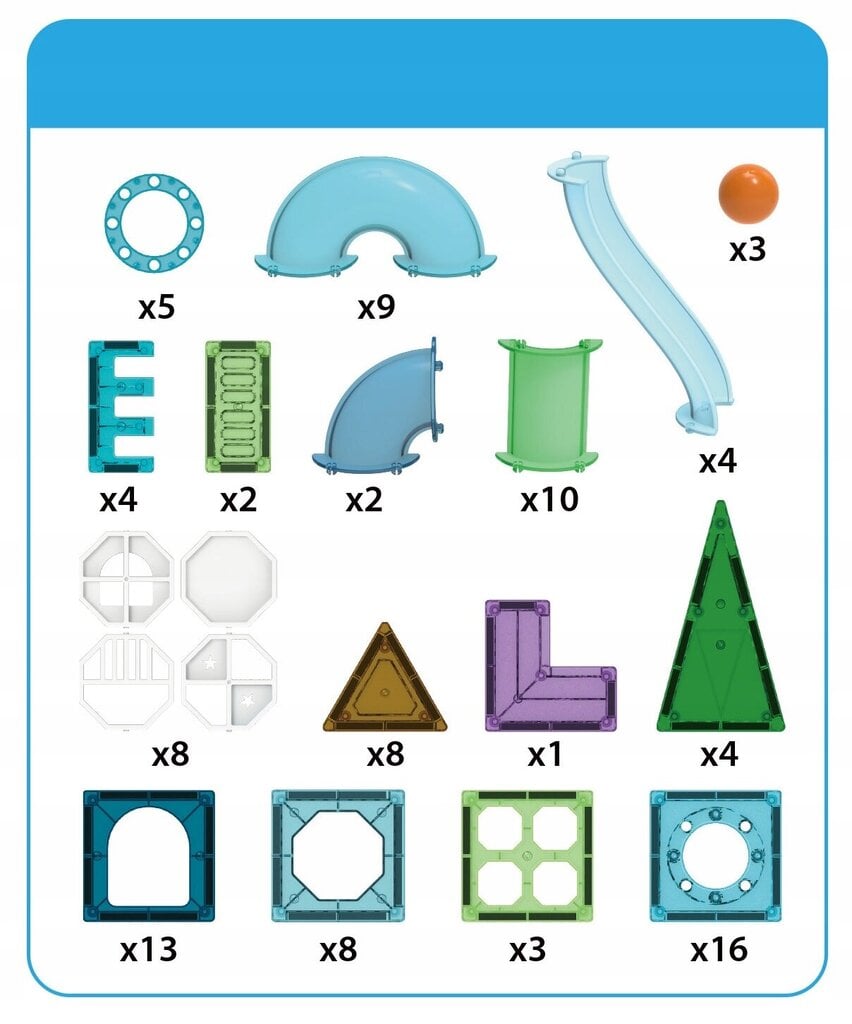 Magnetinis konstruktorius Magnetic, 100 vnt. kaina ir informacija | Konstruktoriai ir kaladėlės | pigu.lt