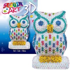 Kūrybinis rinkinys 3D figūrėlė Sequin Art Owl kaina ir informacija | Lavinamieji žaislai | pigu.lt