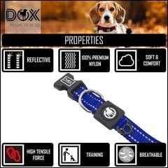 Šviesą atspindintis šunų antkaklis Ddoxx, M dydis, mėlynas kaina ir informacija | Antkakliai, petnešos šunims | pigu.lt