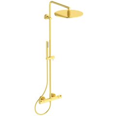 Stacionari dušo sistema Ideal Standard Ceratherm T125, su 300mm galva ir Stick rankiniu dušu, Brushed Gold kaina ir informacija | Dušo komplektai ir panelės | pigu.lt