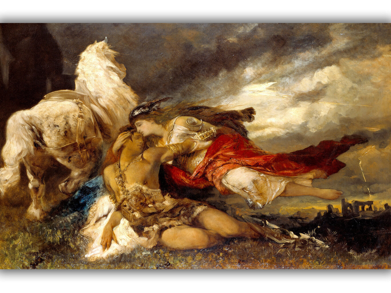 Reprodukcija Valkirija ir Mirštantis Didvyris Hans Makart, 100x60 cm цена |  pigu.lt