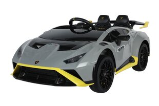 Vienvietis elektromobilis Lamborghini Lean Toys, pilkas kaina ir informacija | Elektromobiliai vaikams | pigu.lt