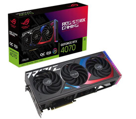 Asus ROG Strix GeForce RTX 4070 90YV0J00-M0NA00 kaina ir informacija | Vaizdo plokštės (GPU) | pigu.lt
