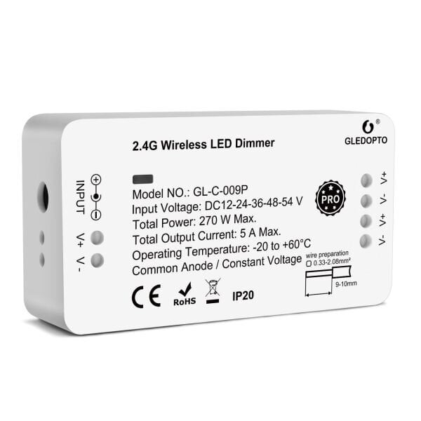 LED Dimeris Gledopto Zigbee kaina ir informacija | LED juostos | pigu.lt