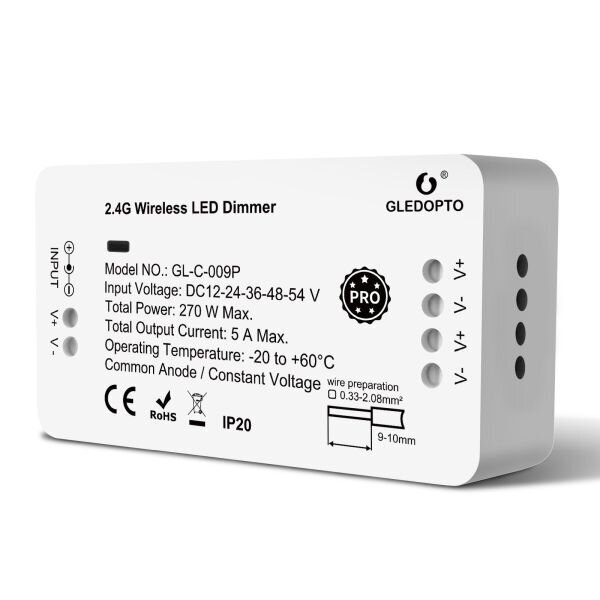 LED Dimeris Gledopto Zigbee kaina ir informacija | LED juostos | pigu.lt