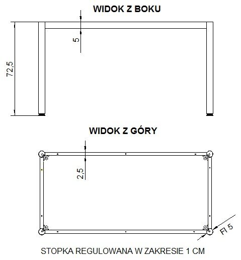 Stalviršio rėmas Stema Meble, 176x76 cm, pilkas kaina ir informacija | Kiti priedai baldams | pigu.lt