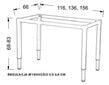 Reguliuojamas stalo rėmas Stema Meble NY-A057/K - 136x66 cm, sidabrinis kaina ir informacija | Kiti priedai baldams | pigu.lt