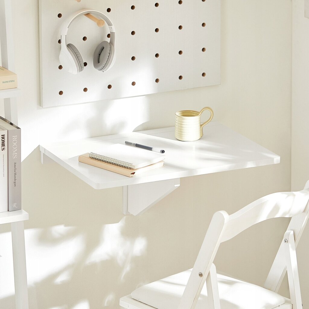 Sieninis stalas SoBuy FWT03-W, baltas kaina ir informacija | Virtuvės ir valgomojo stalai, staliukai | pigu.lt