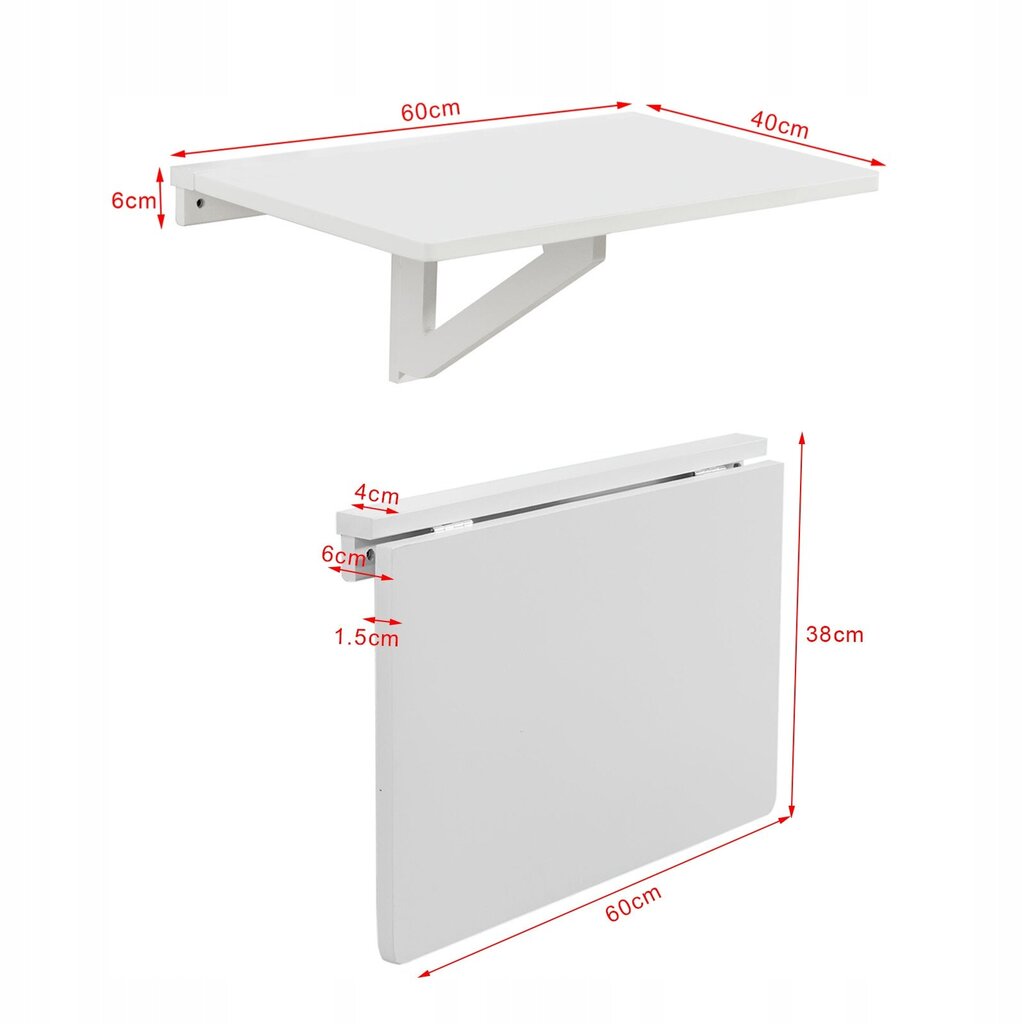 Sieninis stalas SoBuy FWT03-W, baltas kaina ir informacija | Virtuvės ir valgomojo stalai, staliukai | pigu.lt