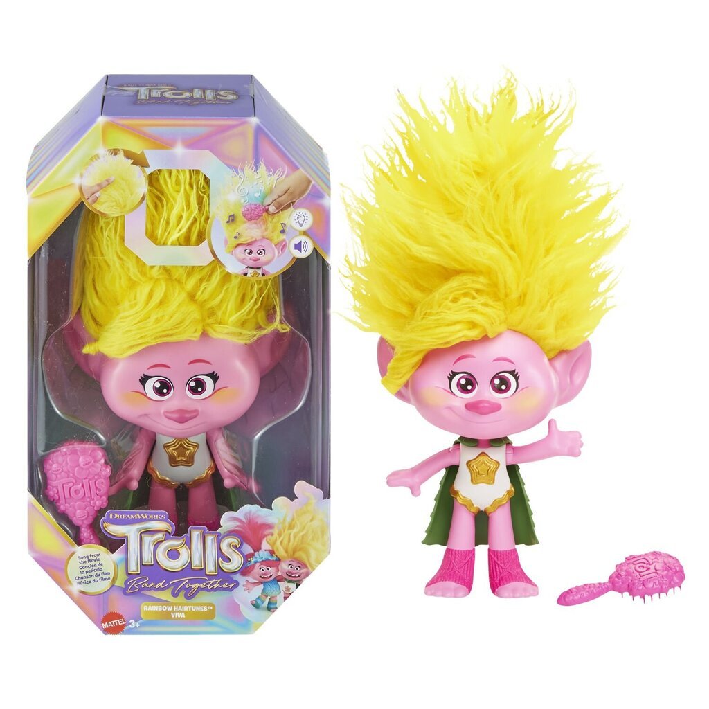 Dainuojanti lėlė DreamWorks Trolls Band Together Rainbow HairTunes kaina ir informacija | Žaislai mergaitėms | pigu.lt