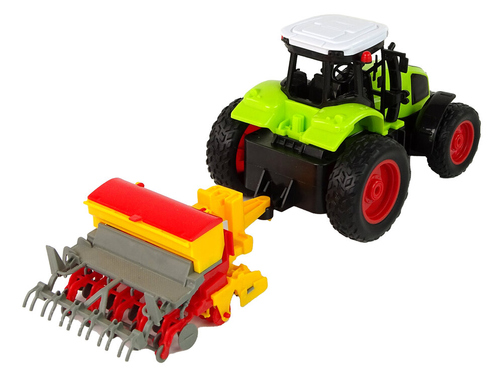 Nuotoliniu būdu valdomas traktorius su presu R/C 1:16 Lean Toys, žalias kaina ir informacija | Žaislai berniukams | pigu.lt