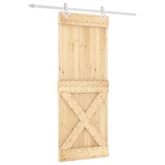 Stumdomos durys su įrangos rinkiniu, 80x210cm, pušies masyvas kaina ir informacija | Vidaus durys | pigu.lt