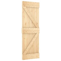 vidaXL Stumdomos durys su įrangos rinkiniu, 70x210cm, pušies masyvas цена и информация | Двери со стеклом LIRA, дуб сицилия, ЭКО шпон | pigu.lt