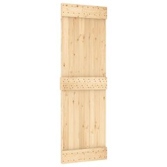 VidaXL stumdomos durys su įrangos rinkiniu, 70x210cm, pušies masyvas цена и информация | Двери со стеклом LIRA, дуб сицилия, ЭКО шпон | pigu.lt