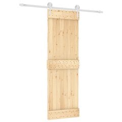 VidaXL stumdomos durys su įrangos rinkiniu, 70x210cm, pušies masyvas цена и информация | Двери со стеклом LIRA, дуб сицилия, ЭКО шпон | pigu.lt