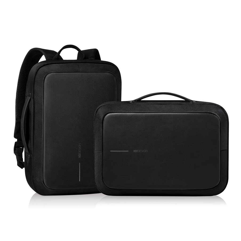 Kuprinė-portfelis su metaliniu rėmu Bobby Bizz, 10L, juoda kaina ir informacija | Kuprinės ir krepšiai | pigu.lt