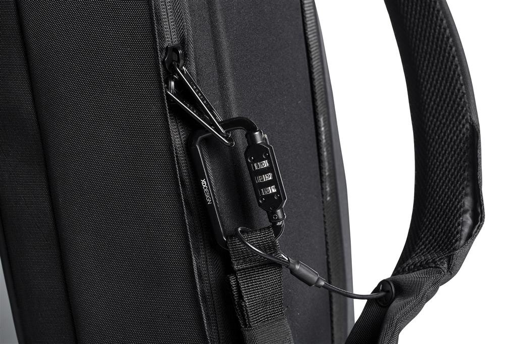 Kuprinė-portfelis su metaliniu rėmu Bobby Bizz, 10L, juoda kaina ir informacija | Kuprinės ir krepšiai | pigu.lt