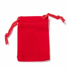 Velvetinis dovanų maišelis 7x5 cm, raudonas, 4 vnt. kaina ir informacija | Dovanų pakavimo priemonės | pigu.lt