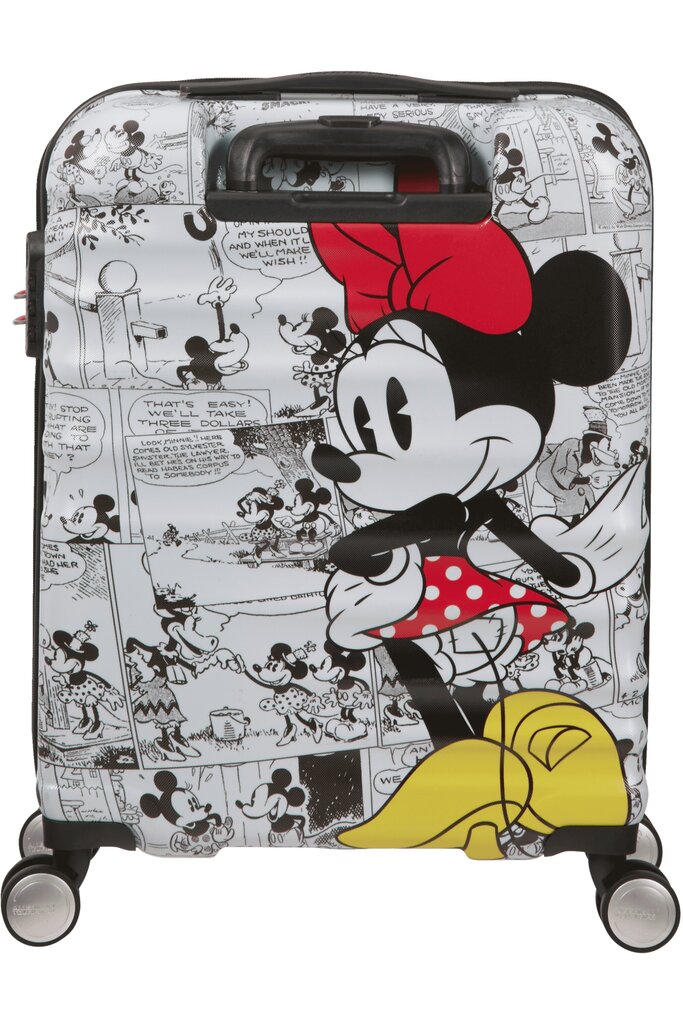 Mažas lagaminas American Tourister Wavebreaker Spinner Disney Minnie Comics White 55 cm, baltas kaina ir informacija | Lagaminai, kelioniniai krepšiai | pigu.lt