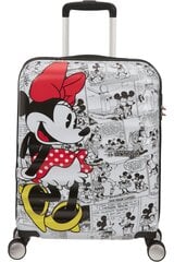 Mažas lagaminas American Tourister Wavebreaker Spinner Disney Minnie Comics White 55 cm, baltas kaina ir informacija | Lagaminai, kelioniniai krepšiai | pigu.lt