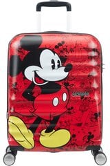 Mažas lagaminas American Tourister Wavebreaker Spinner Disney Mickey Comics Red 55 cm, raudonas kaina ir informacija | Lagaminai, kelioniniai krepšiai | pigu.lt