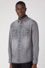 Джинсовая рубашка WRANGLER 112341918-L, серая цена и информация | Рубашка мужская | pigu.lt